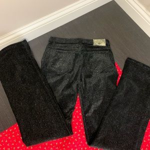 NWT Bella Dahl women’s corduroy pants, size 27(US 4), black & silver metallic